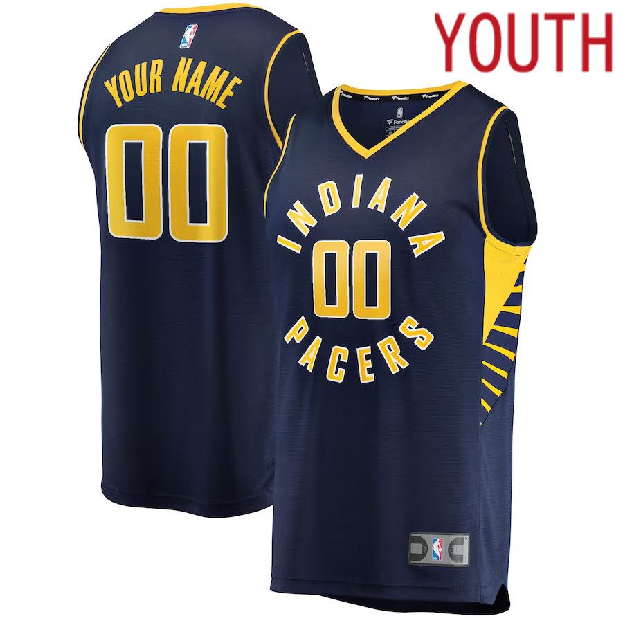 Youth Indiana Pacers Fanatics Branded Navy Fast Break Custom Replica NBA Jersey